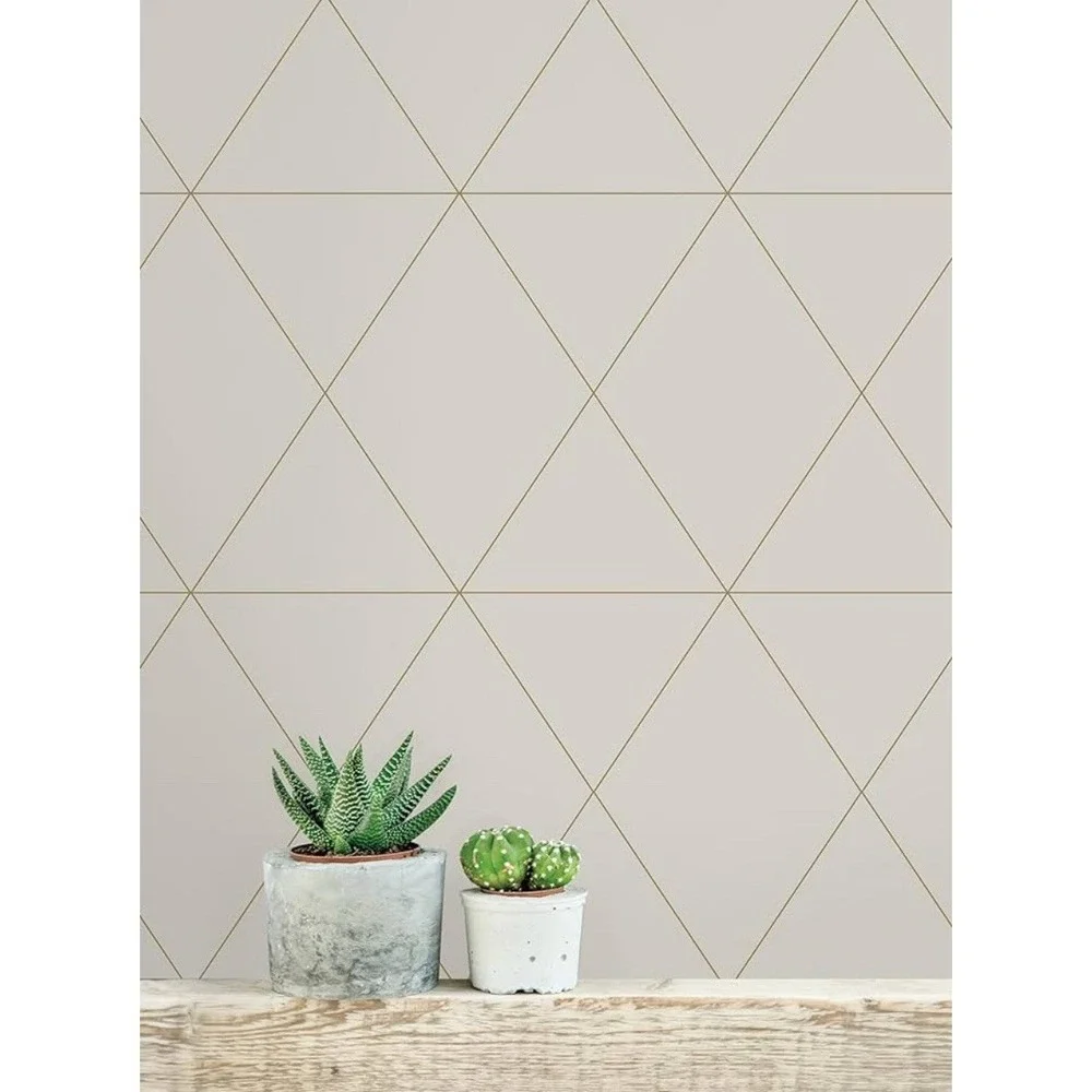 NIB New Scott Living Nu Wallpaper Self Adhesive Double Take Gold Metallic Finish